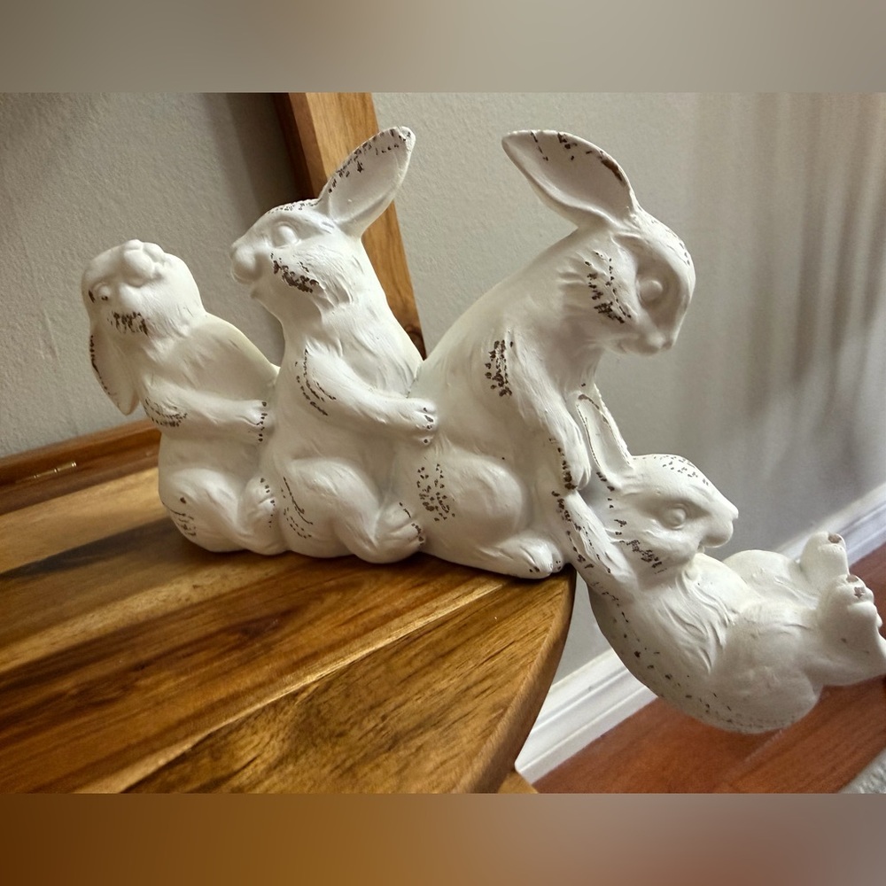Playful Bunny Shelf Sitters